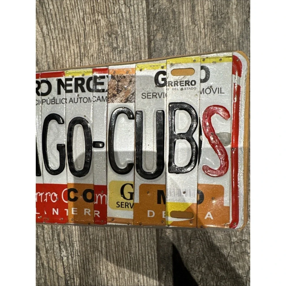 Chicago Cubs License Plate Art Sign – Handmade MLB Baseball Man Cave Decor